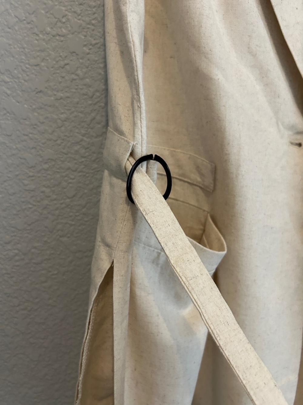 Sleeveless Cream Linen-Blend Vest Jacket size M 20 linen 80 cotton - Picture 5 of 9
